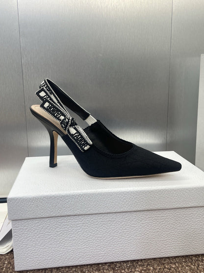 Dior 2026 J'Adior Slingback Pump Black Fabric Sheepskin 330329