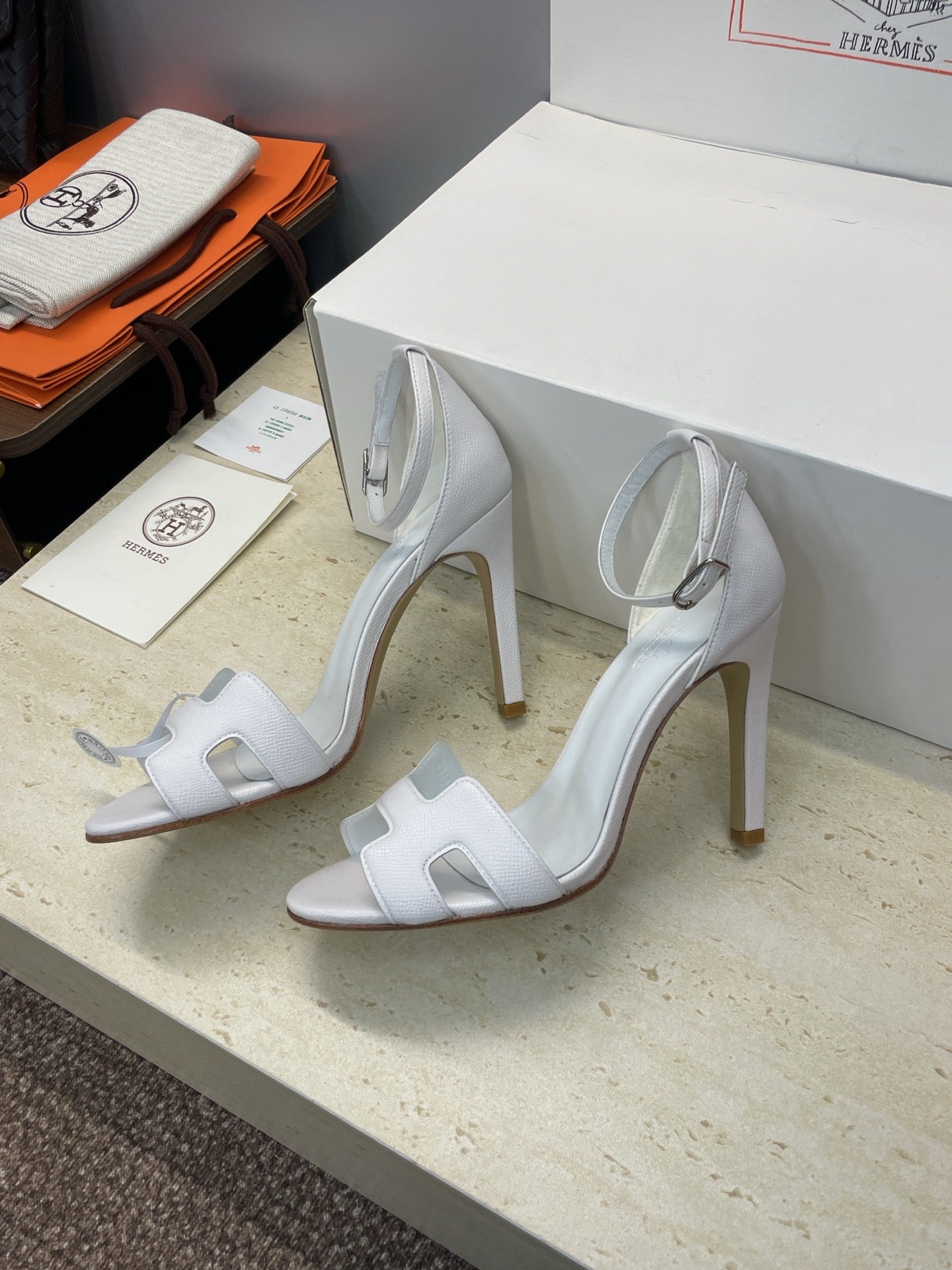 HM 26ss High Heel Sandals 105 White Cowhide 607125
