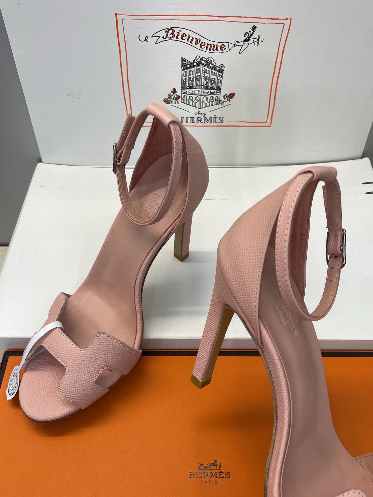 HM 26ss High Heel Sandals 105 Light Pink Cowhide 607130