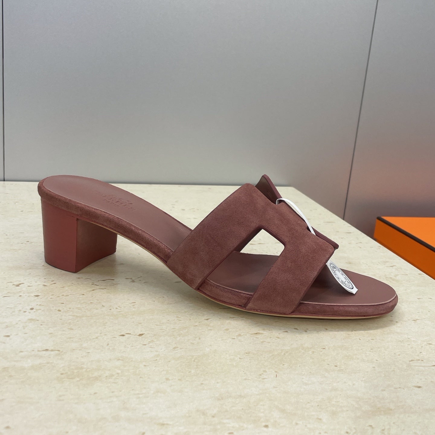 HM 26ss  Oran Sandals 45 Dusty Rose Suede Cowhide 607217