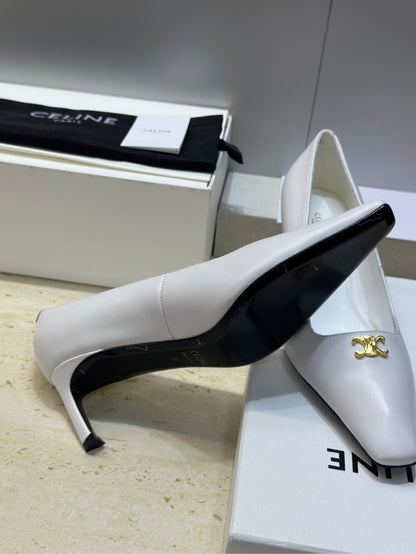Celine 26 High-Heeled Sandals Triomphe Logo 65mm Leather 762639