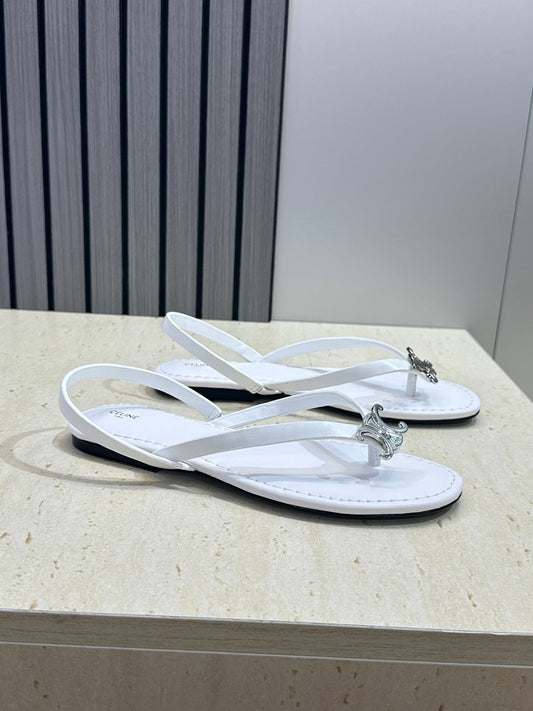 Celine 26 Flip-Flop Sandals Calfskin Leather 762644