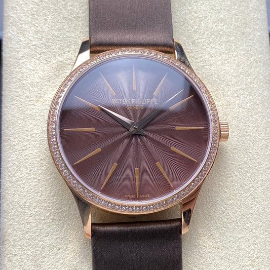 PATEK Calatrava 35mm Pink Gold Chocolate Dial