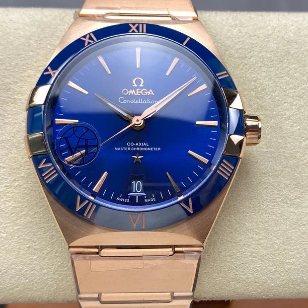 Omega Constellation Co-Axial Master Chronometer 41 mm Rose Gold Steel Blue Dial