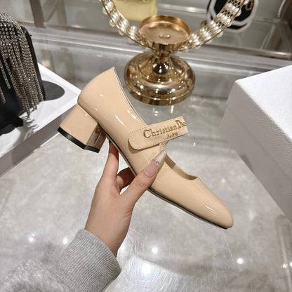CD 26 Lolita High Heels 40 Beige Patent Leather 592207