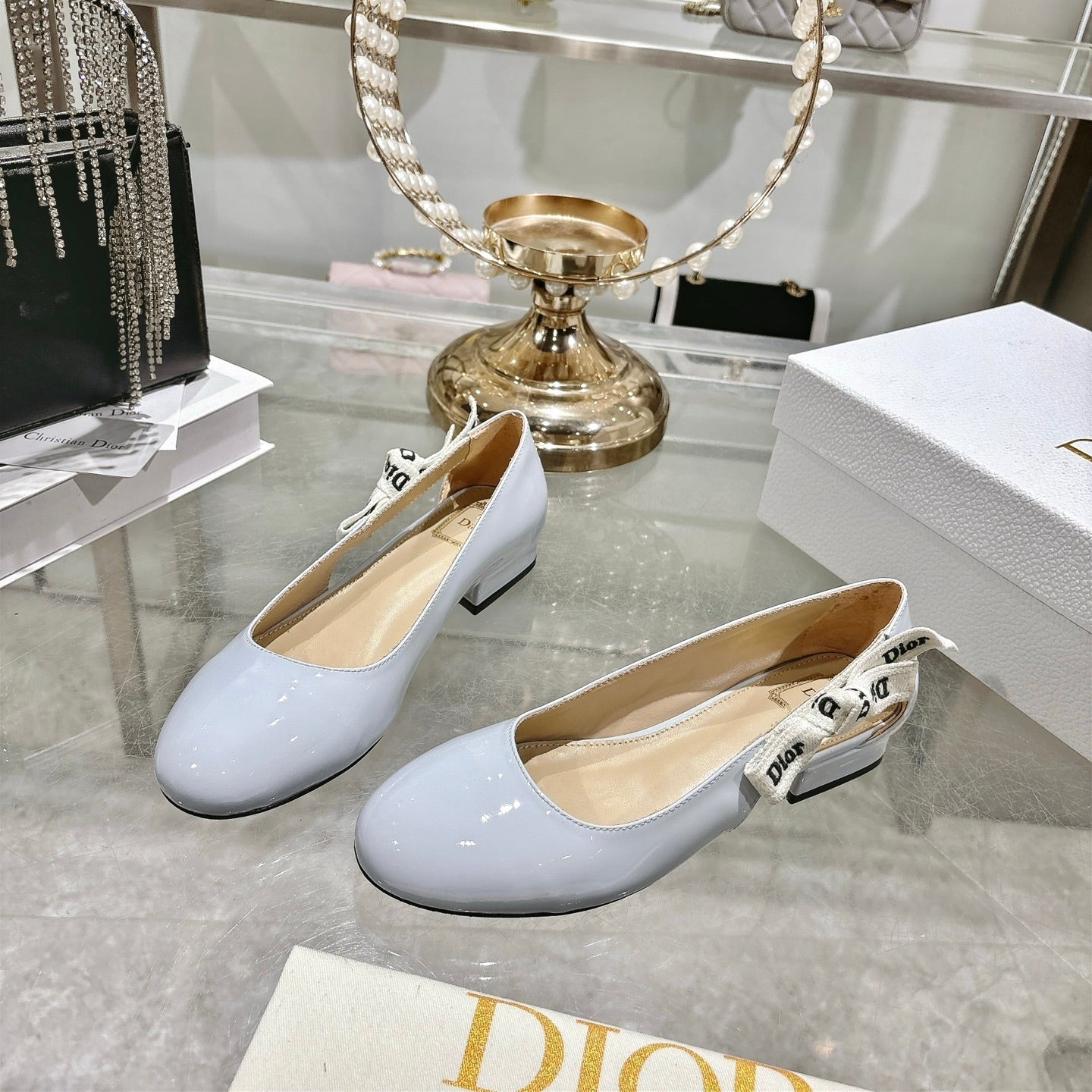 CD 26 Lolita Ballet Flats 30 Baby Blue Patent Leather 679730