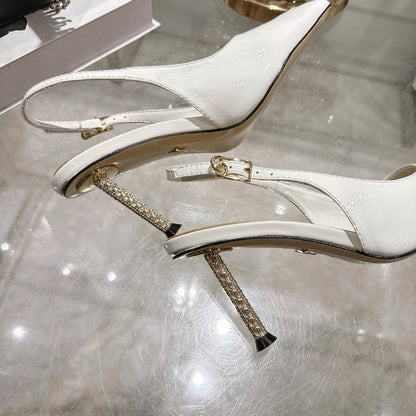 CD 26 Slingback 80 White Beige Patent Leather 679851