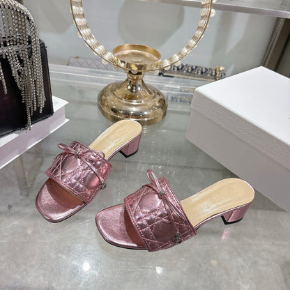 CD 26s Slippers Metallic Pink Beige Calfskin 679868