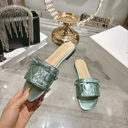 CD 26s Slippers Metallic Mint Calfskin 679867