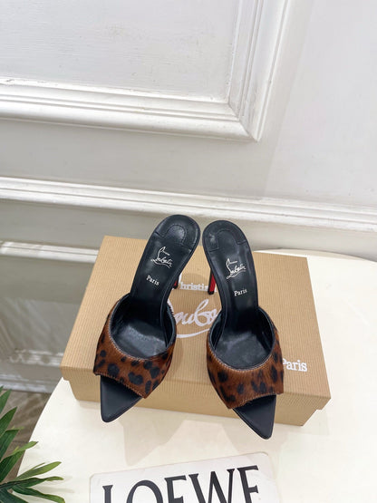 CL 26SS Slingback 100 Dark Brown Black Leopard Leather 586570