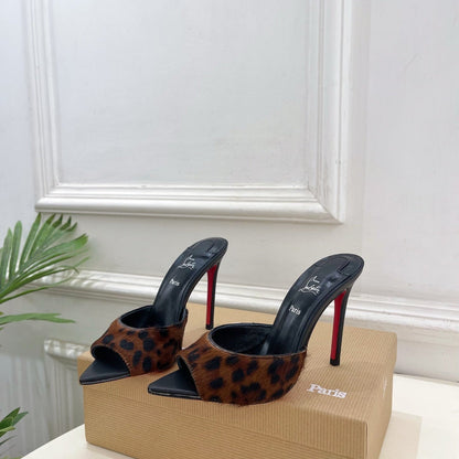 CL 26SS Slingback 100 Dark Brown Black Leopard Leather 586570