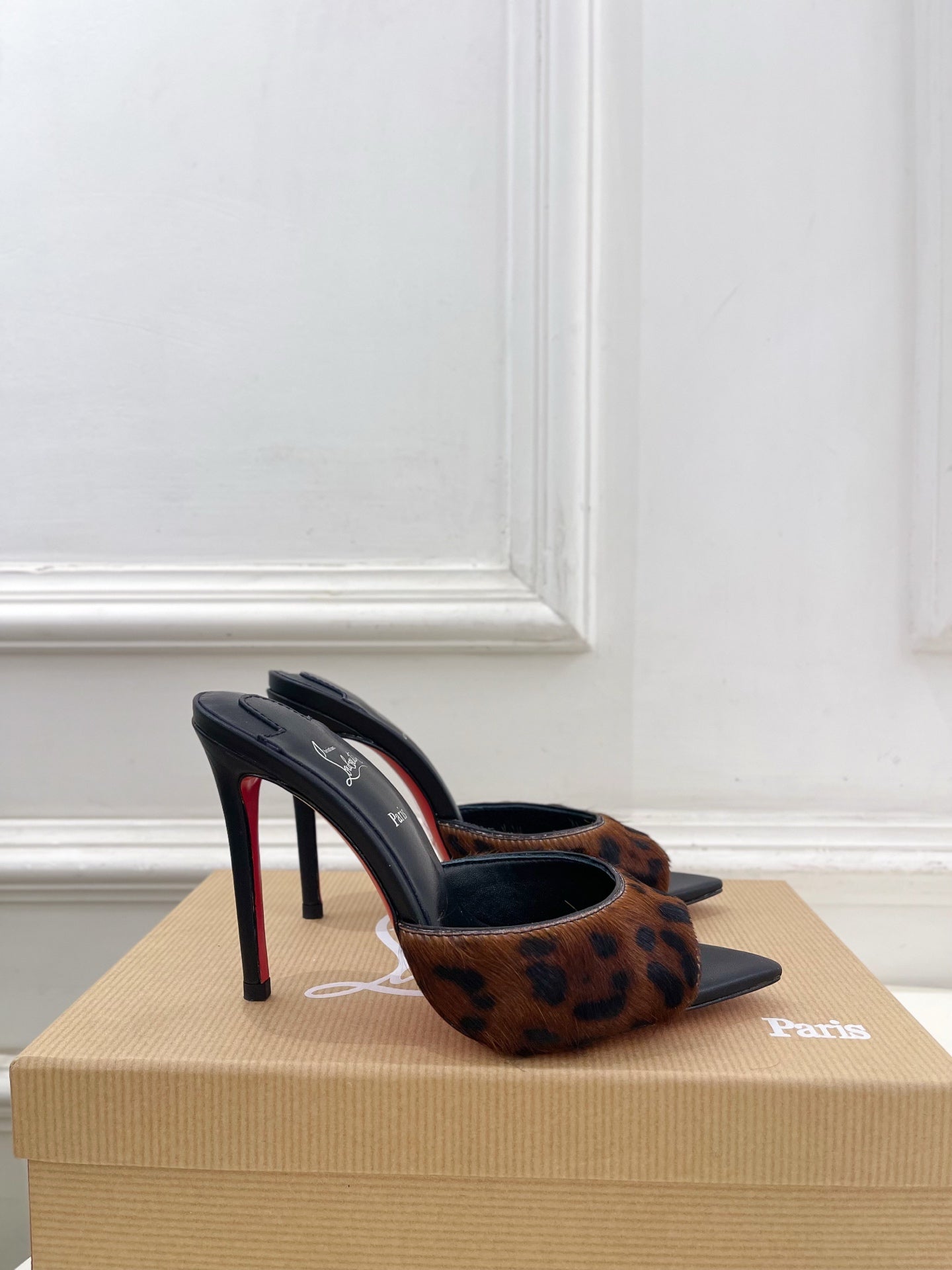 CL 26SS Slingback 100 Dark Brown Black Leopard Leather 586570