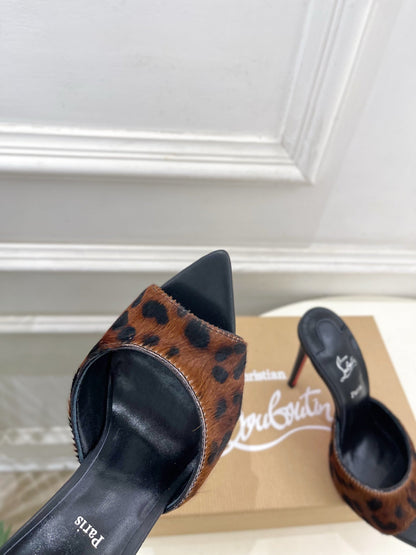 CL 26SS Slingback 100 Dark Brown Black Leopard Leather 586570