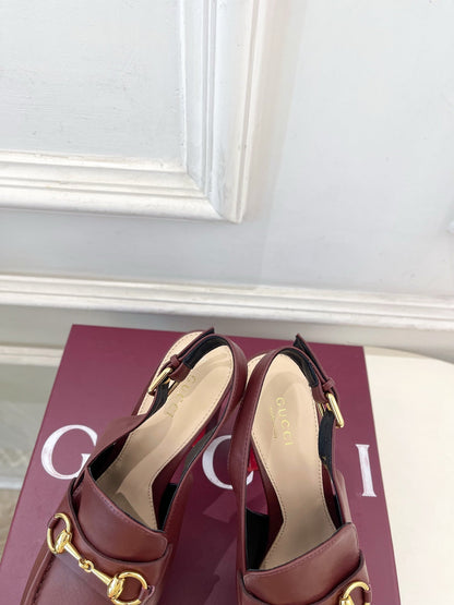GG 26SS Platform Sandals 130 Burgundy Sheepskin 640263