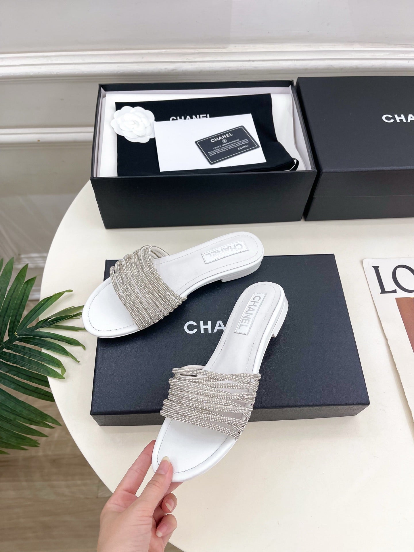 Chanel 2026 Chunky Heel Flat Sandals Sheepskin Leather 831356