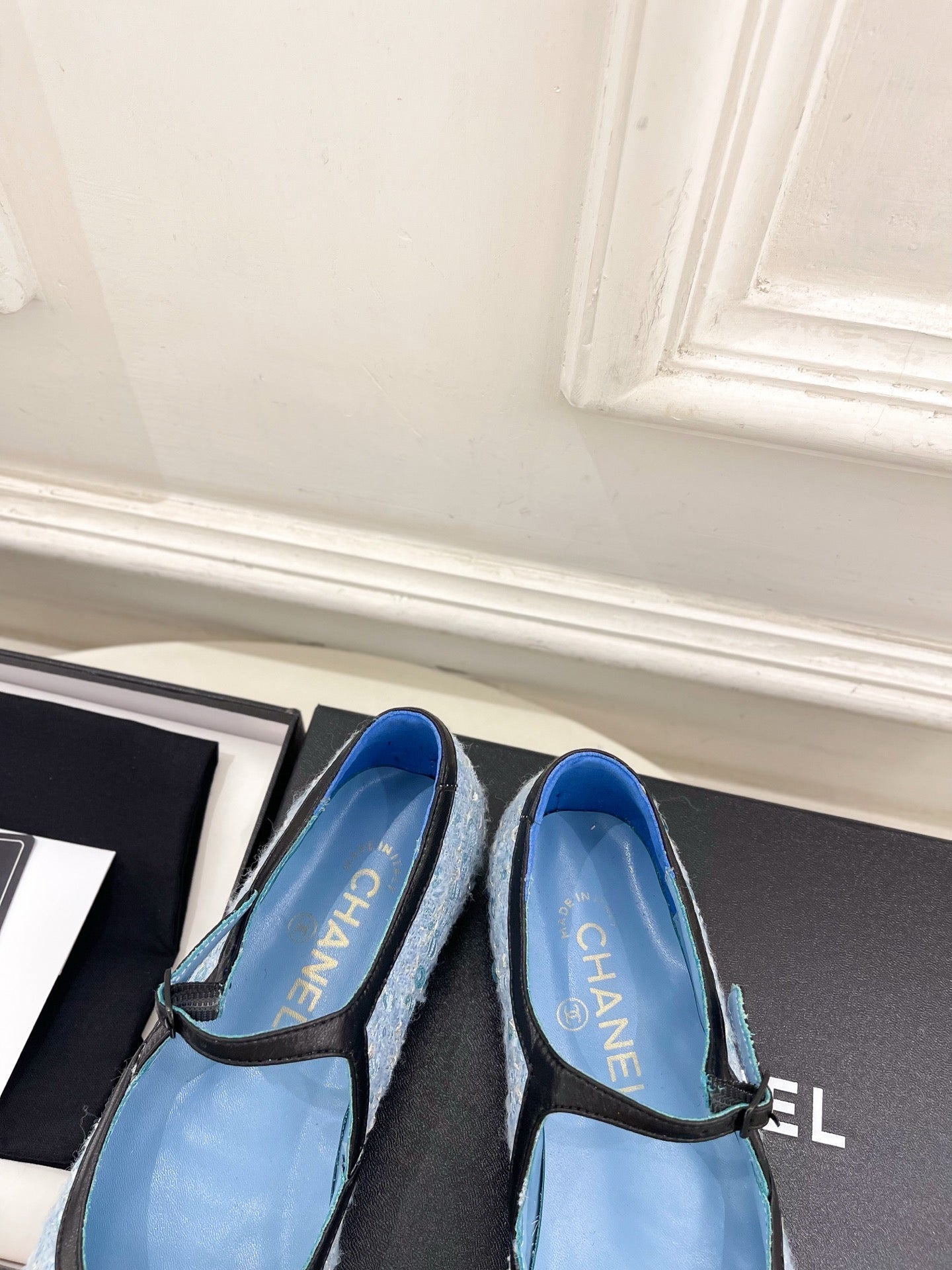 Chanel 2026 Mary Jane Flats Leather Sheepskin Tweed 831380