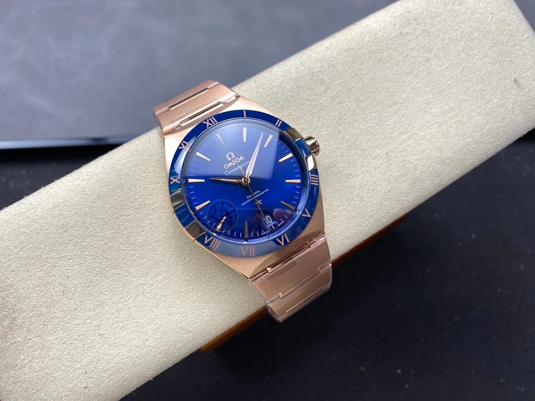 Omega Constellation Co-Axial Master Chronometer 41 mm Rose Gold Steel Blue Dial