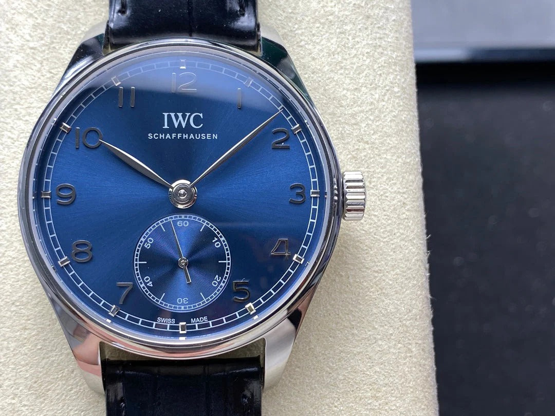 IWC Portuguese 40.4mm Dark Blue Dial Steel Case Crocodile Leather Strap