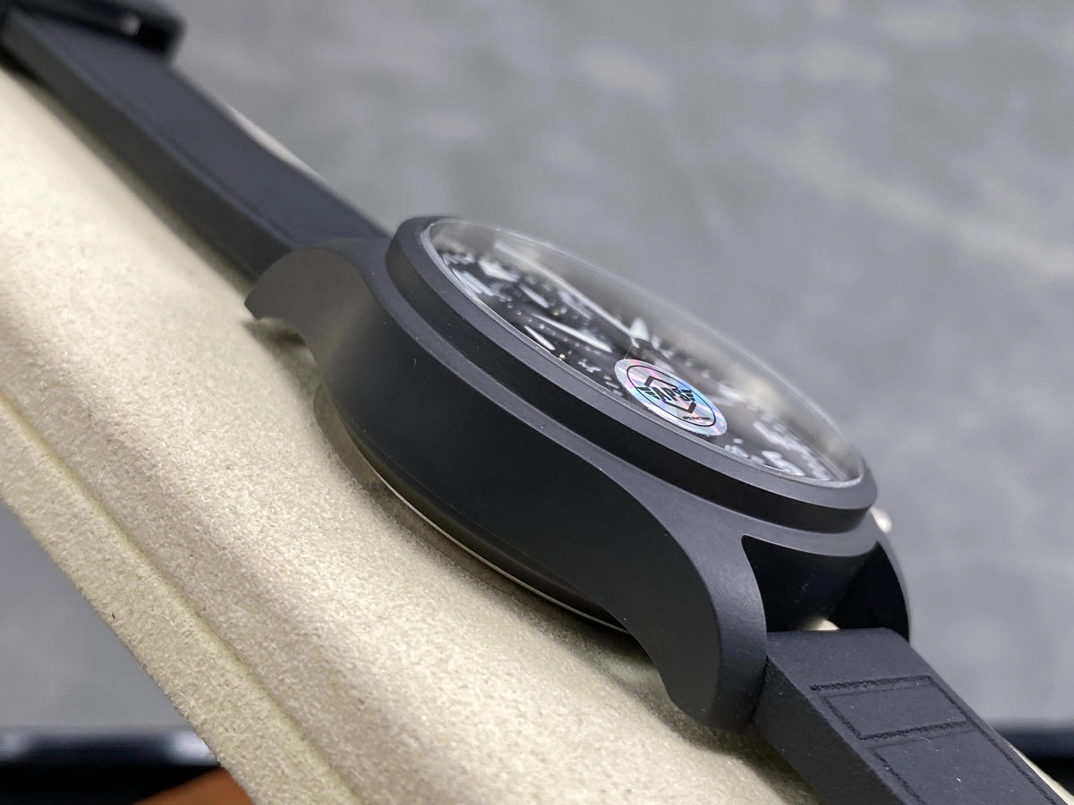 IWC Pilot's Chronograph 42 Black Dial Black Case Rubber Strap