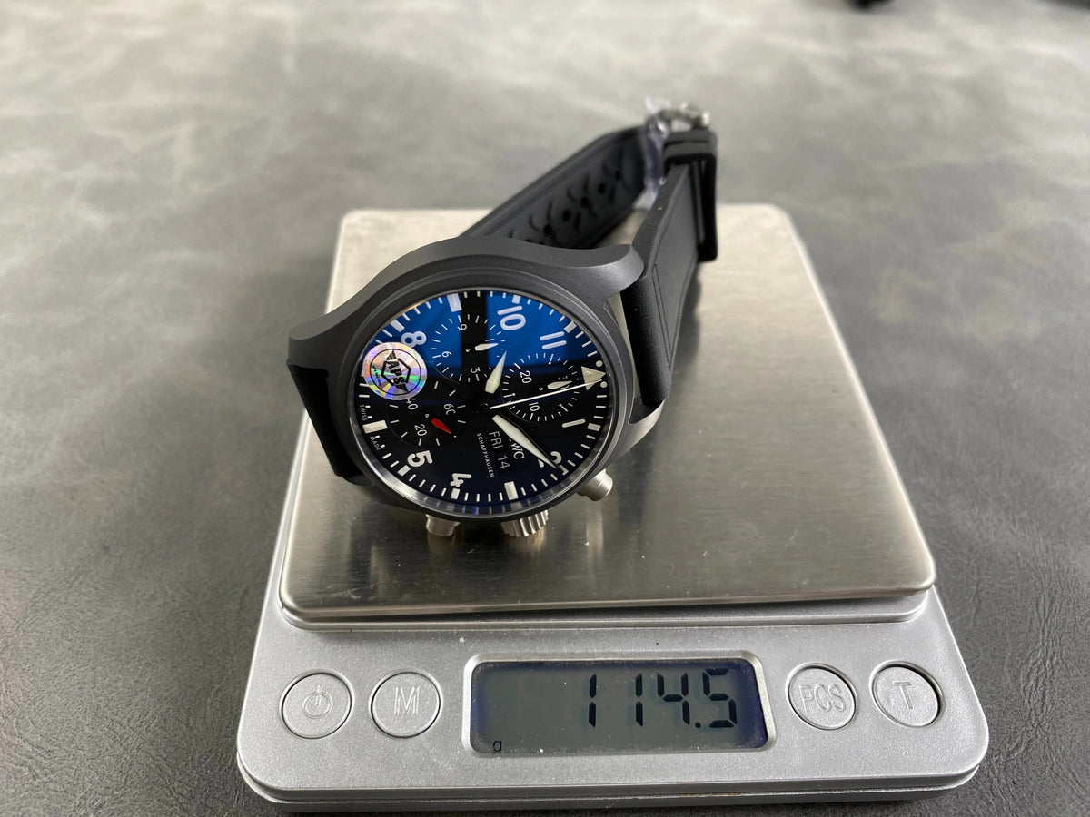 IWC Pilot's Chronograph 42 Black Dial Black Case Rubber Strap