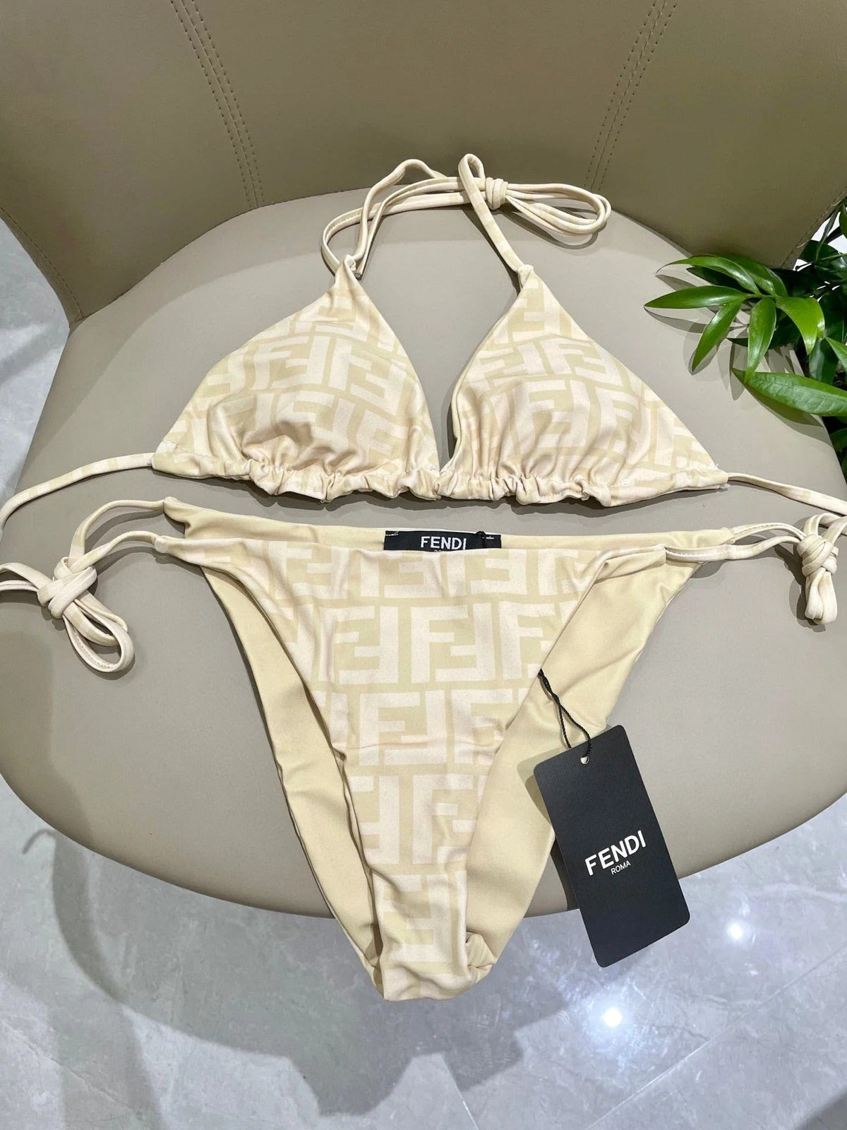 FENDI BIKINI 25S TWO PIECE IN BEIGE 742661