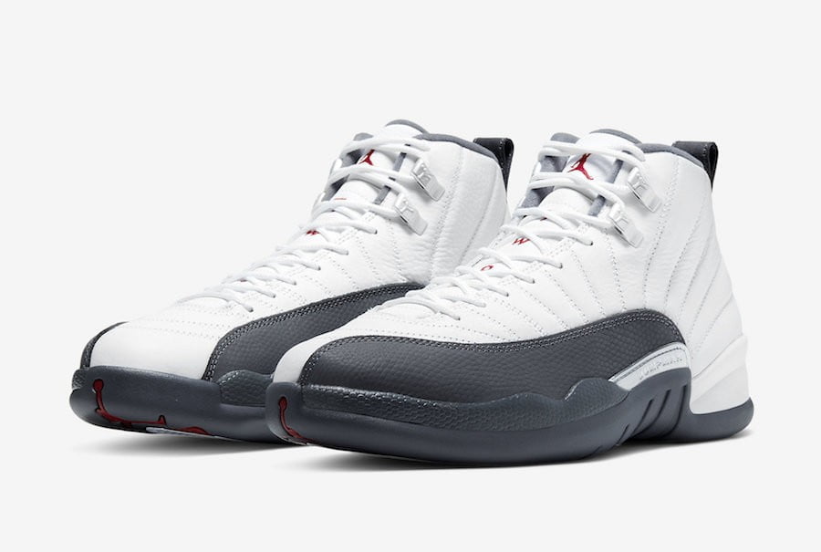 Jordan 12 Retro White Dark Grey Sneakers - Hype Release